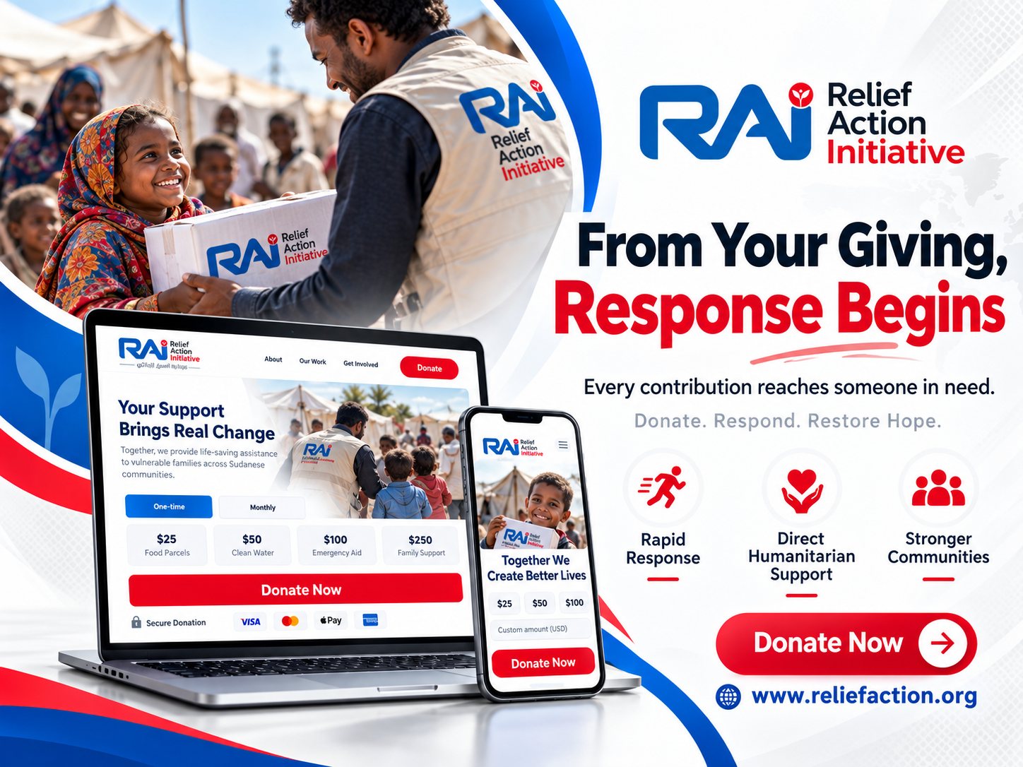 From your giving, response begins. Relief Action Initiative